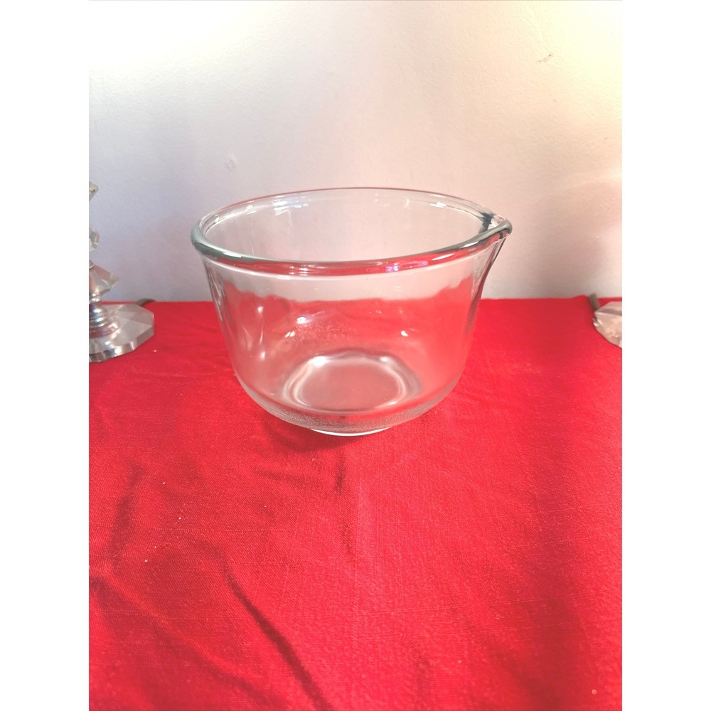 Vintage Glasbake Clear Glass Mixing Bowl for Sunbeam Mixmaster 7 inch Small